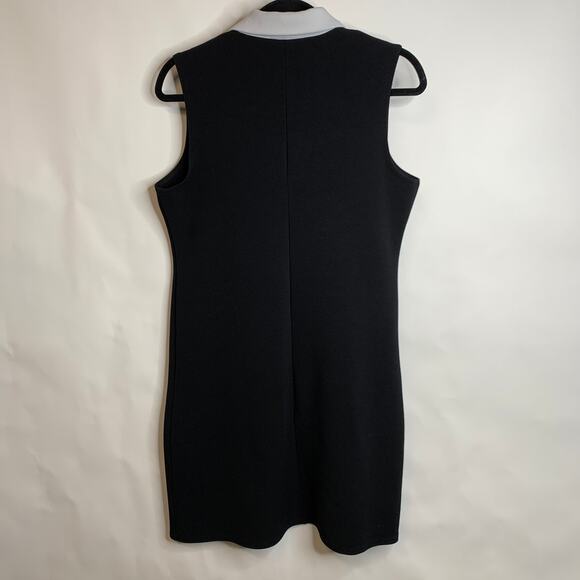 Vintage Black White Collared Dress Sz Large - Picture 5 of 9